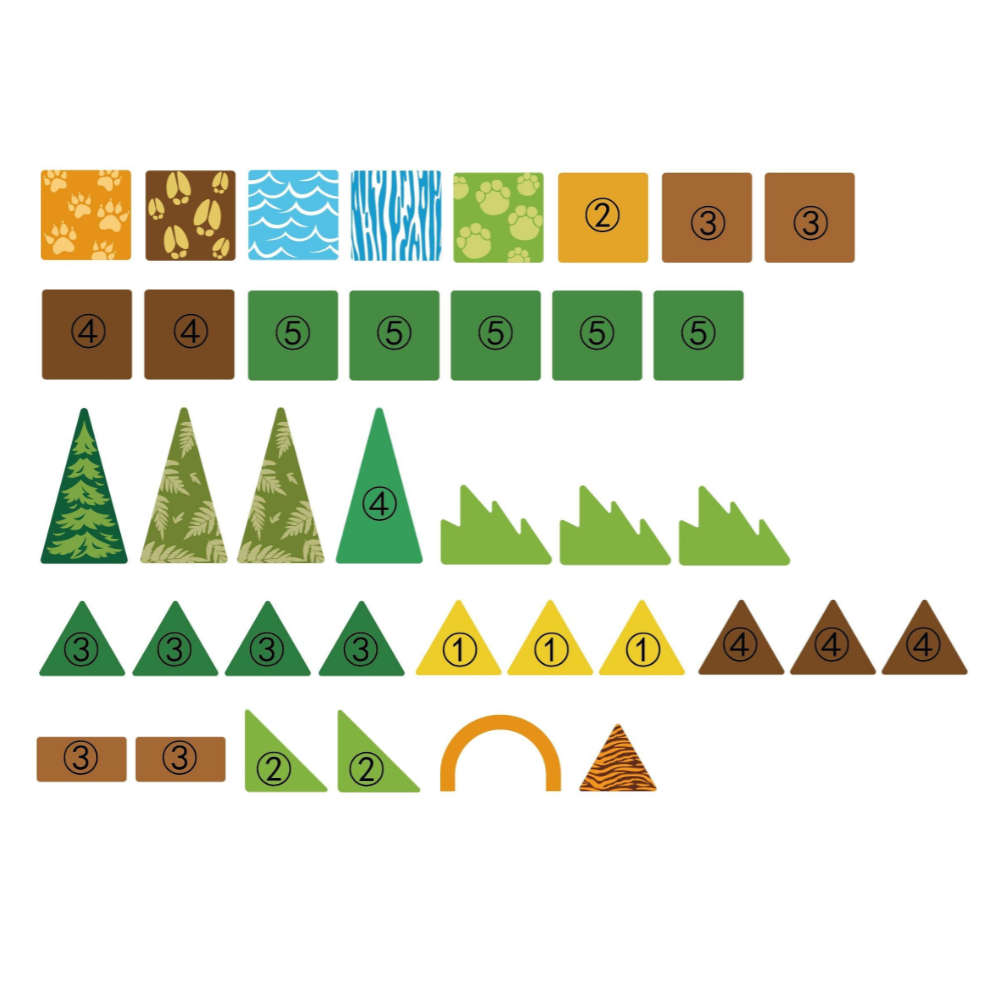 Magnetic Tiles - Jungle Animals Set - 45 Pieces