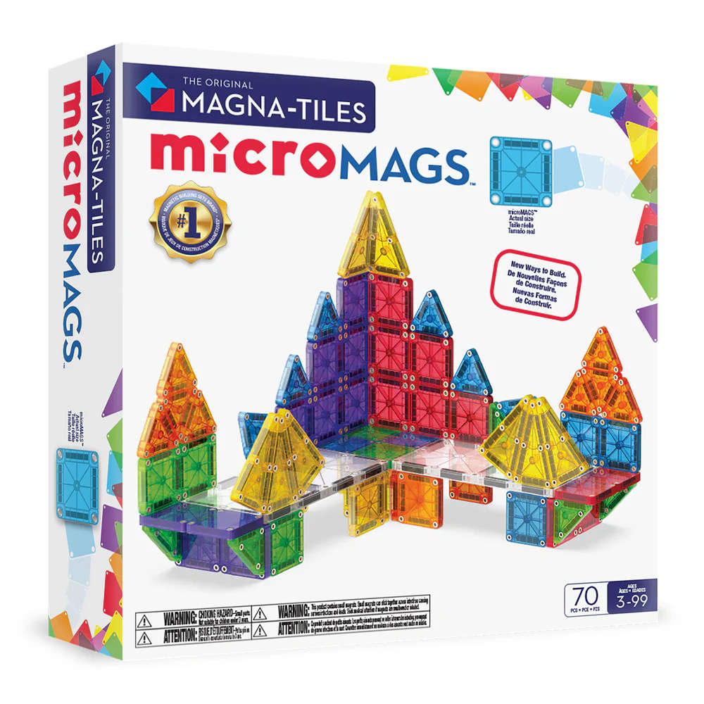 Magna-Tiles - Magnetic Construction Set - microMAGS Deluxe Set - 70pcs