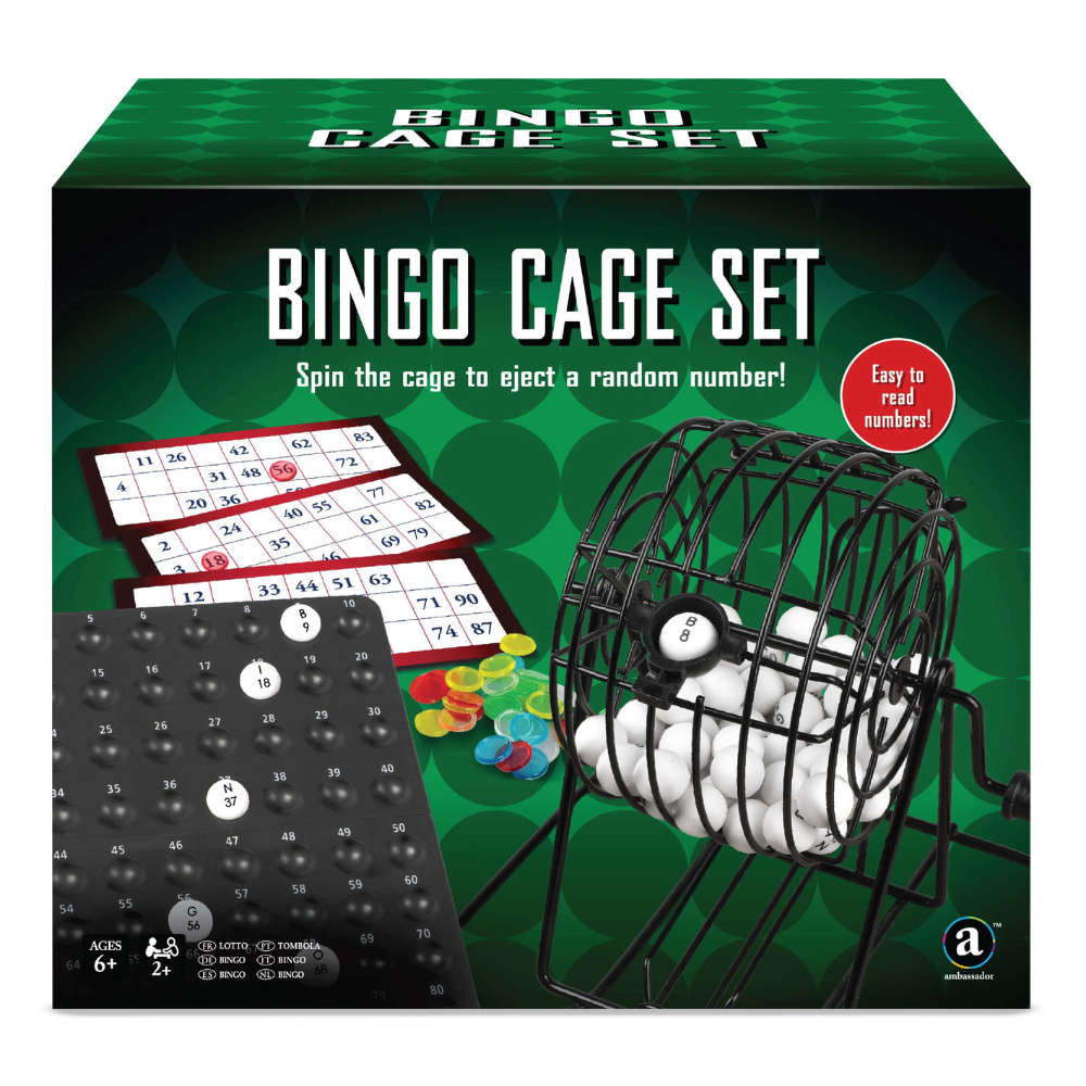 Ambassador - Wire Cage Bingo - Party Game with Scoreboard Tray