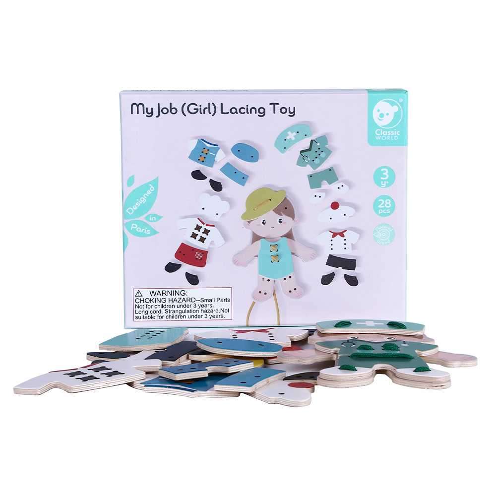 Classic World - 'My Job' Lacing Activity Set: Girl