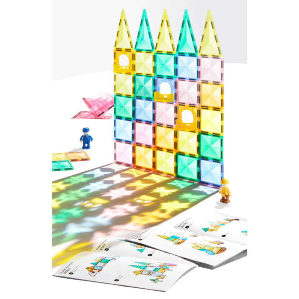 Mideer - Colourful Magnetic Tiles Building Set - Our Family - 32pcs