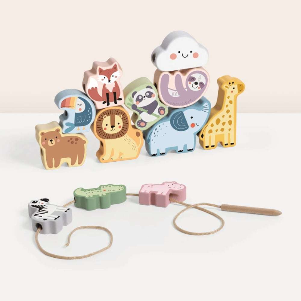 TookyToy - Fine Motor Lacing Animals Set