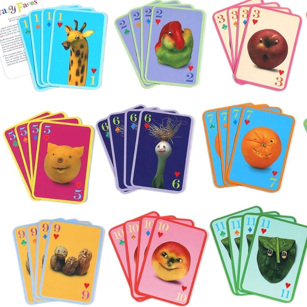 eeBoo - Crazy Faces Playing Cards -**