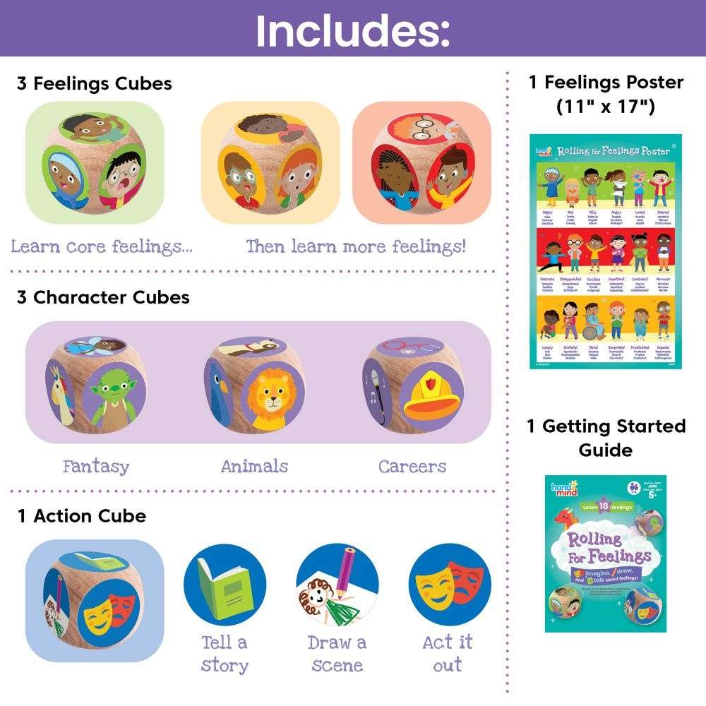 Hand2Mind Rolling for Feelings - Emotions Learning Game for Kids