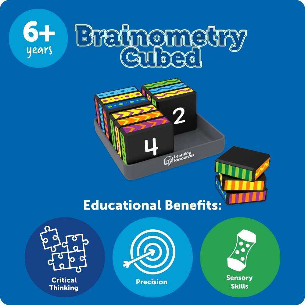 Learning Resources - Brainometry Cubed Shape & Fidget Kids Travel Puzzle Game