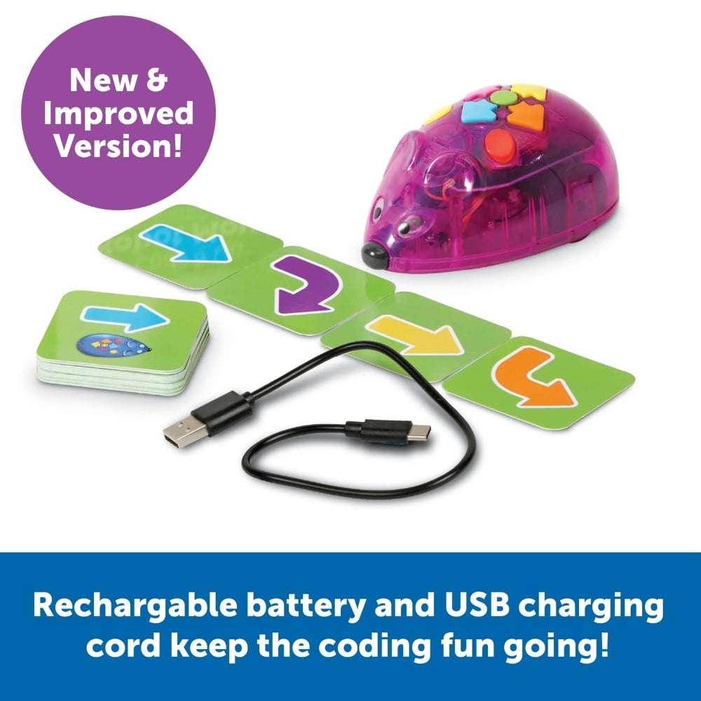 Learning Resources - Code & Go Mouse Activity Set - Rechargeable - 32 Pieces