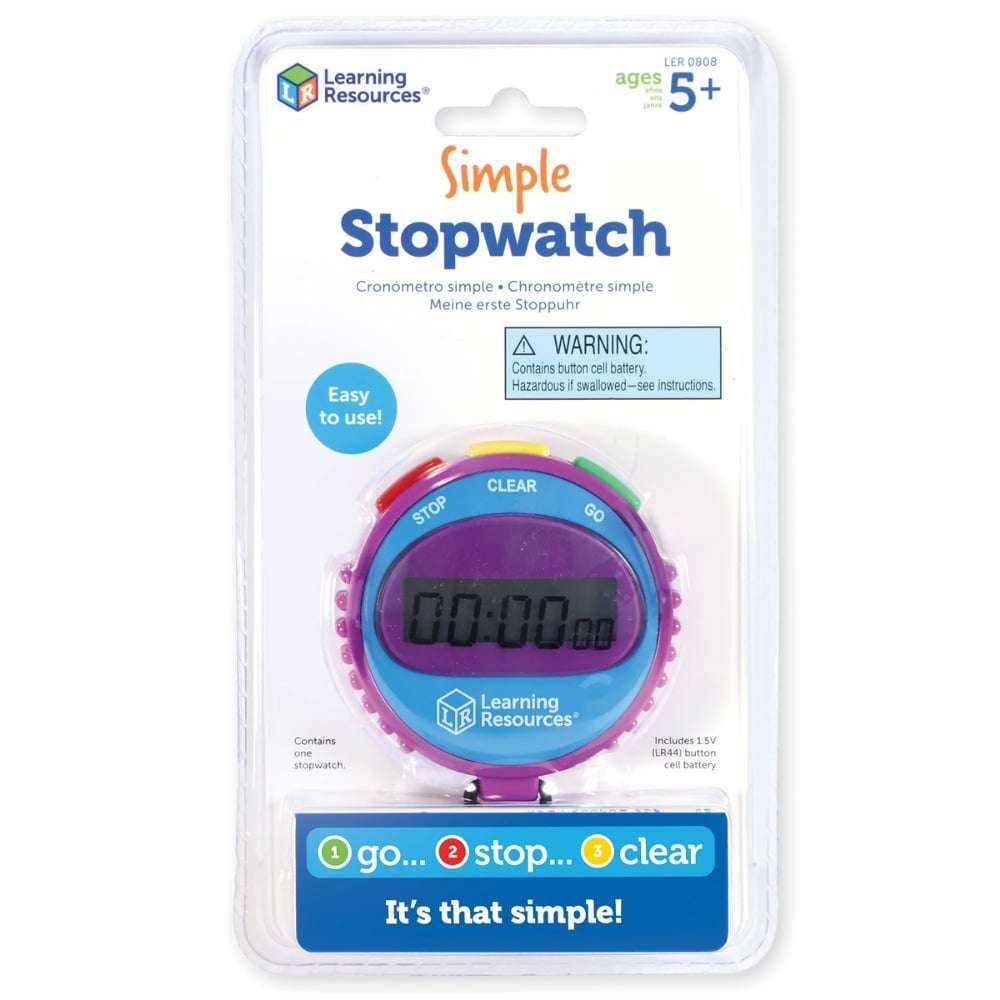 Learning Resources - Simple 3 Button Stopwatch for Science, Sport & Math