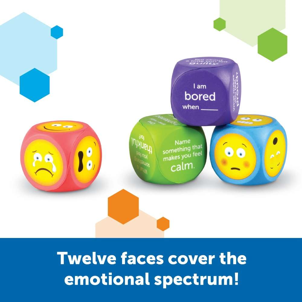 Learning Resources - Emoji Feelings Cubes: Emotions Game for Kids Ages 3+