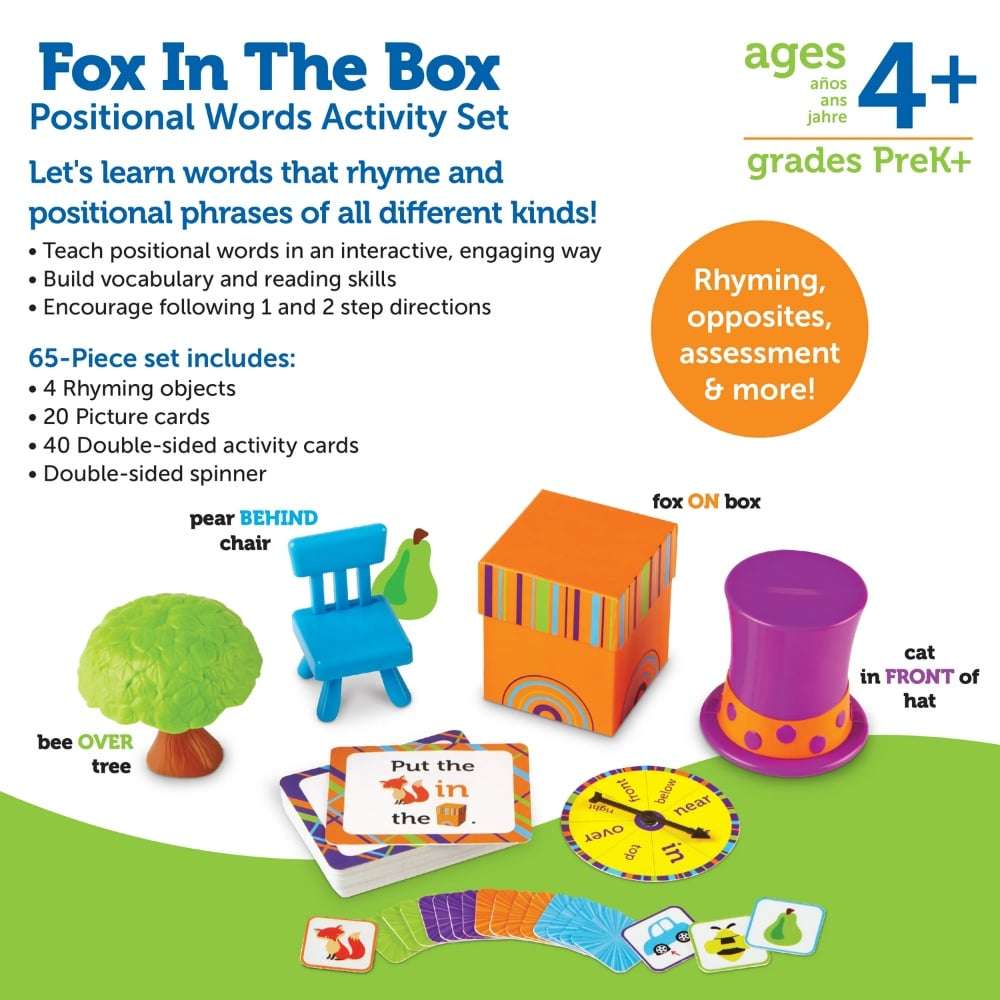 Learning Resources - Fox in the Box Positional Words Activity Set