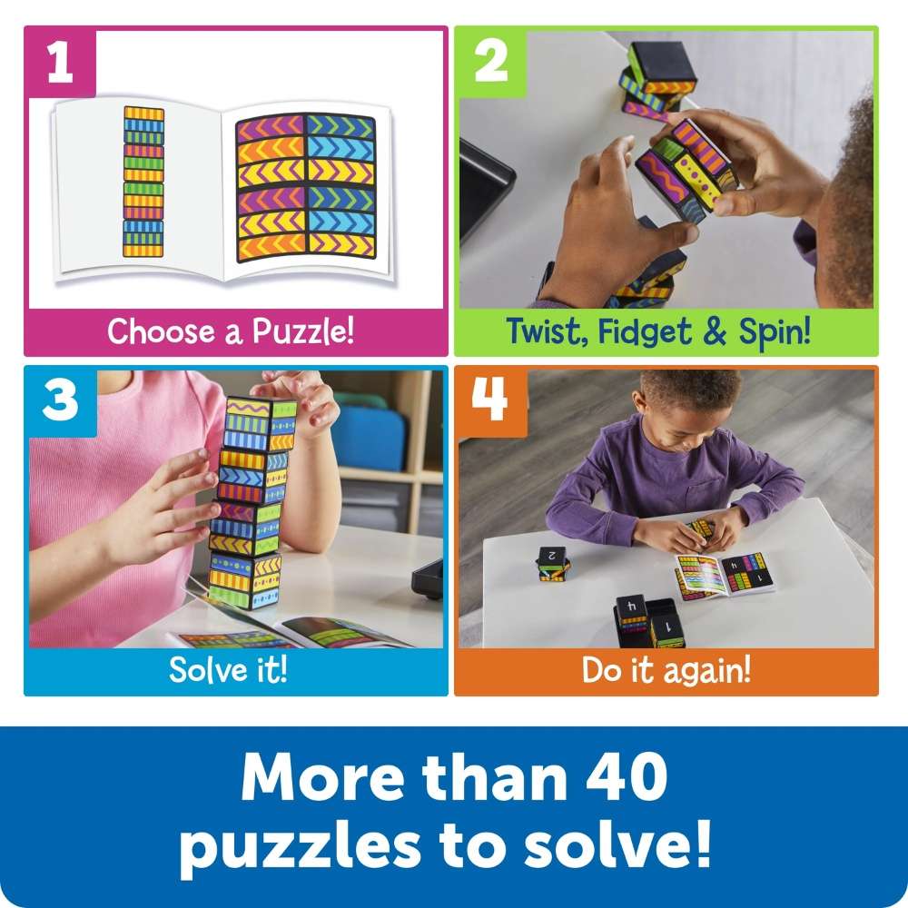 Learning Resources - Brainometry Cubed Shape & Fidget Kids Travel Puzzle Game