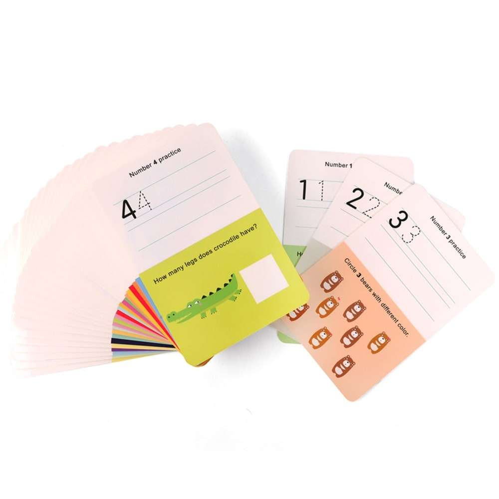Mideer - Write & Wipe Cards: 123 Numbers - Reusable Learning Cards for Kids