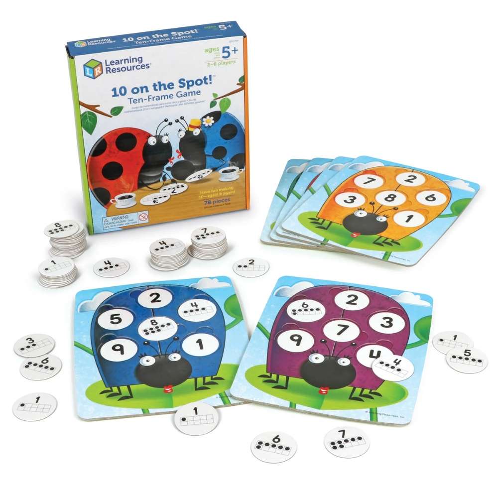 Learning Resources - 10 on the Spot - Ten Frame Maths Bingo Game for Kids