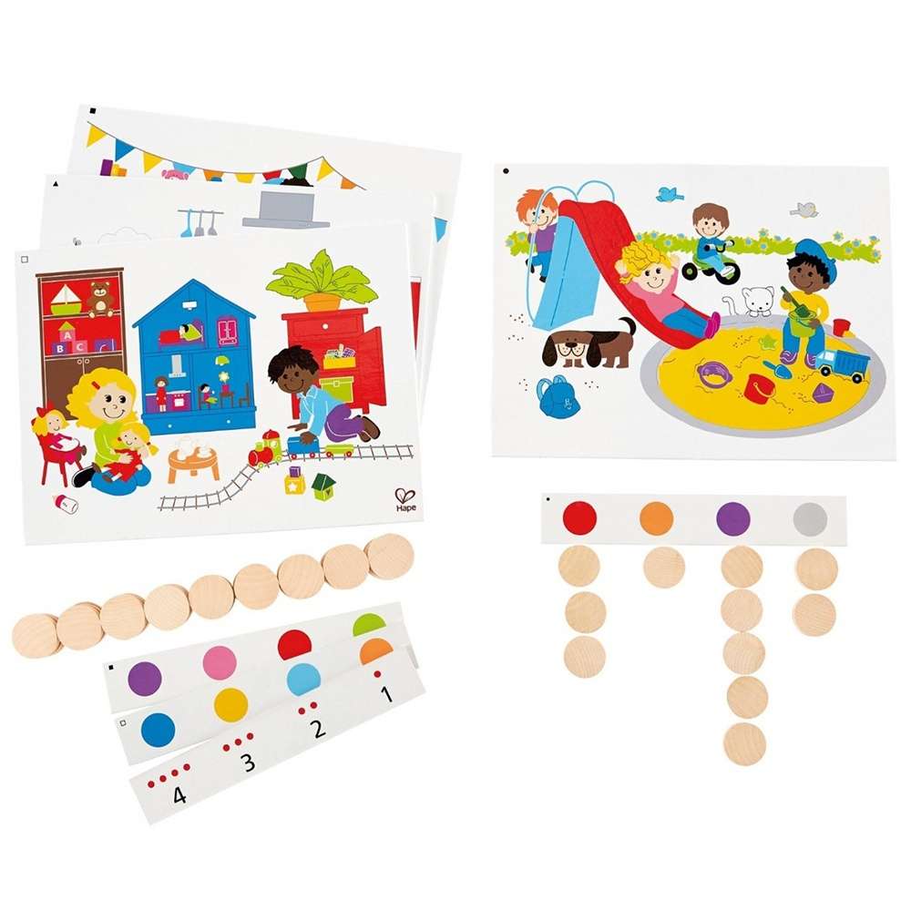 Hape - Home Education - Find and Count Colours - 53pcs -**