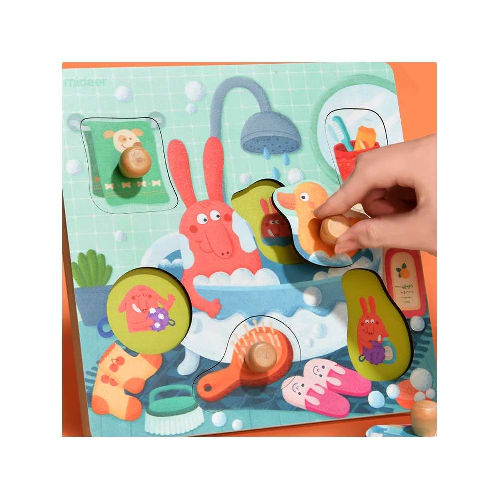 Mideer - Wooden Peg Puzzle-Bath Time