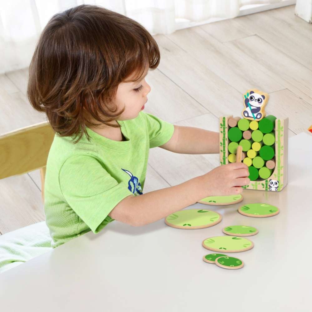 hi Pando - Timber Tumble - 2-in-1 Wooden Bamboo Balancing Game - 33pcs