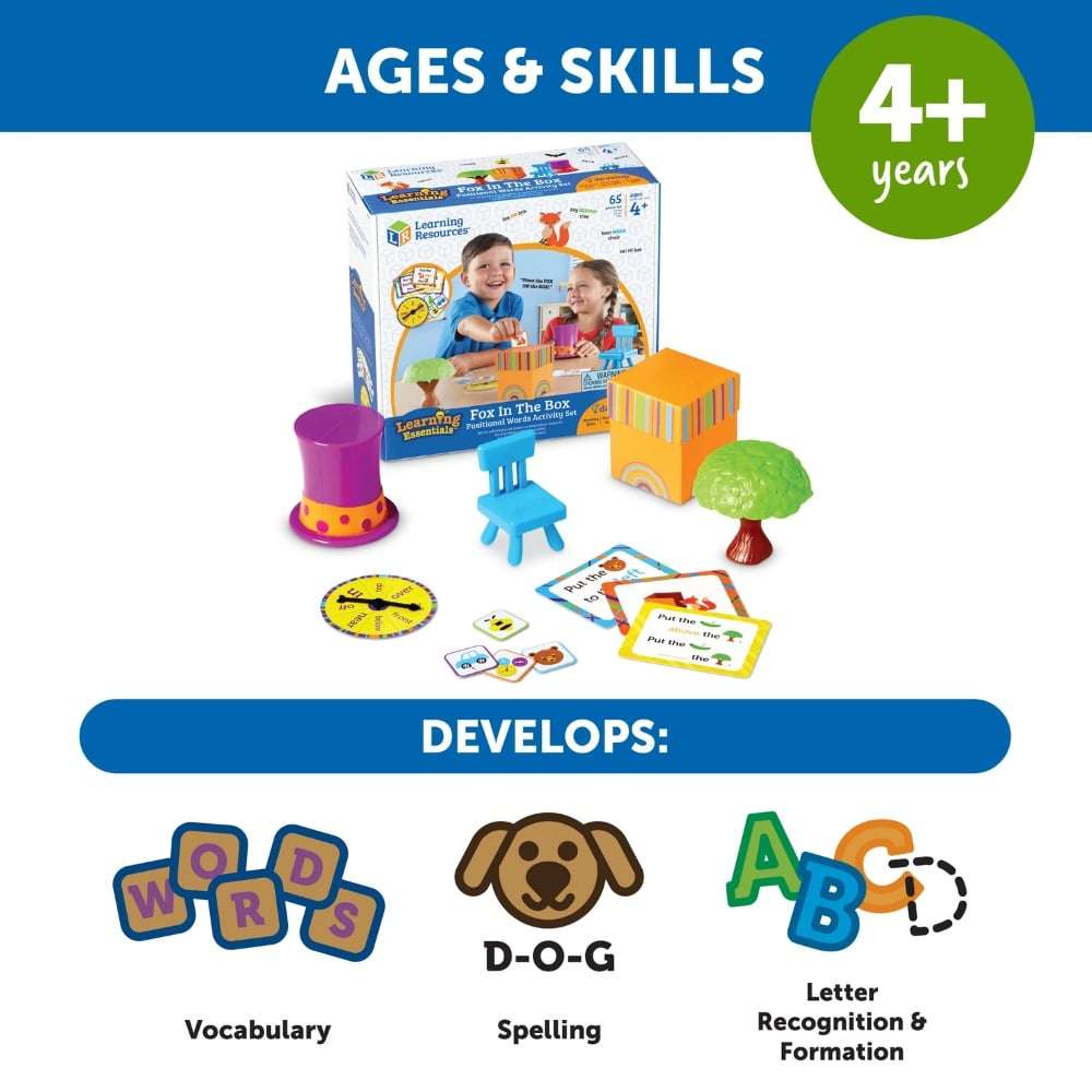 Learning Resources - Fox in the Box Positional Words Activity Set