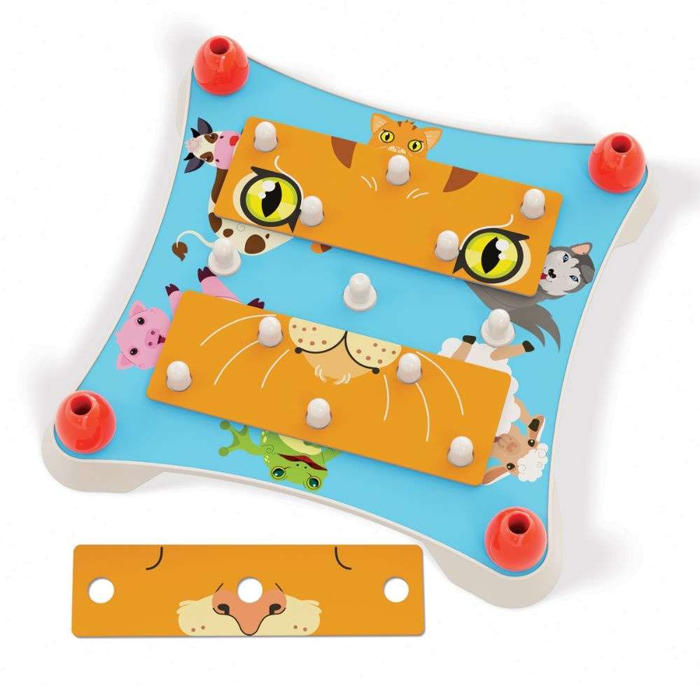 Quercetti - Guess the Animal Faces Puzzle - Memory & Recognition Game for Toddlers