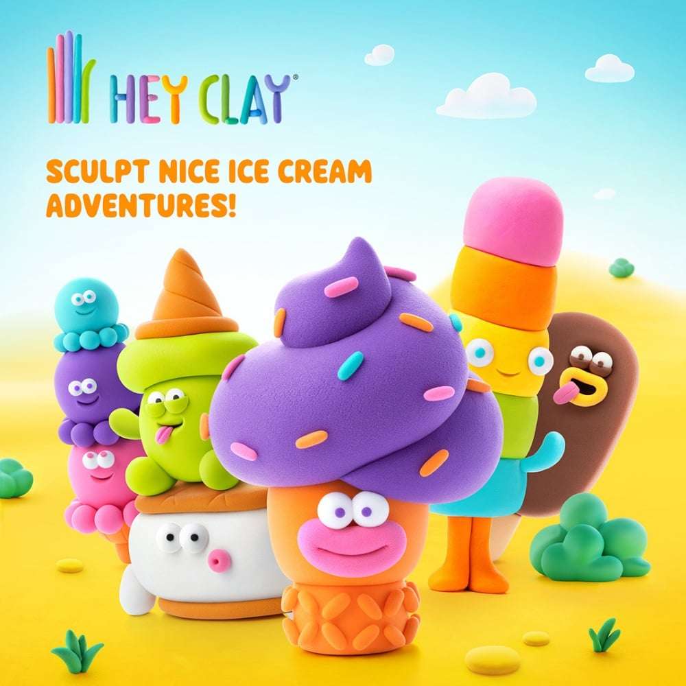 Hey Clay - Modelling Air-Dry Clay with Fun Interactive App - Windy Sprinkle, Warm Ice, Choco Pop,...