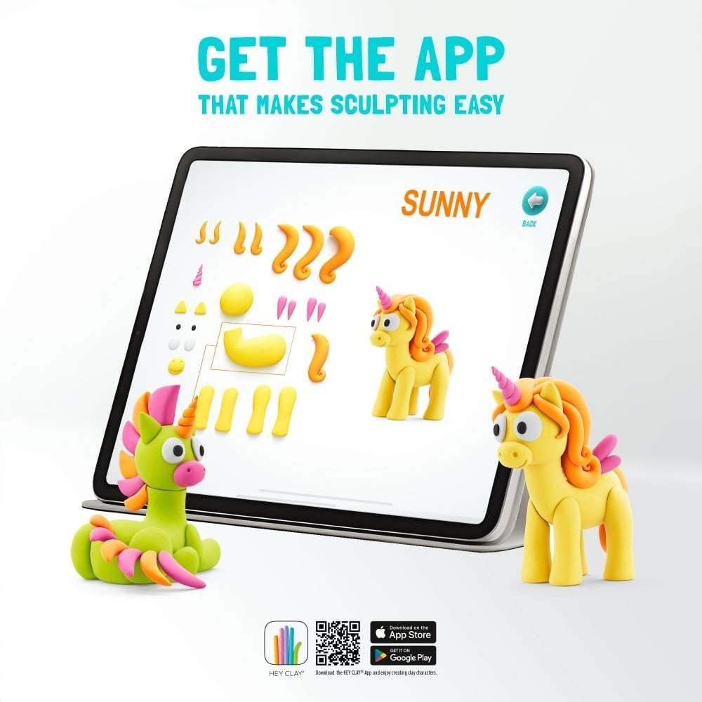 Hey Clay - Modelling Air-Dry Clay with Fun Interactive App - Brighty, Cloudy, Sparky, Series Rain...