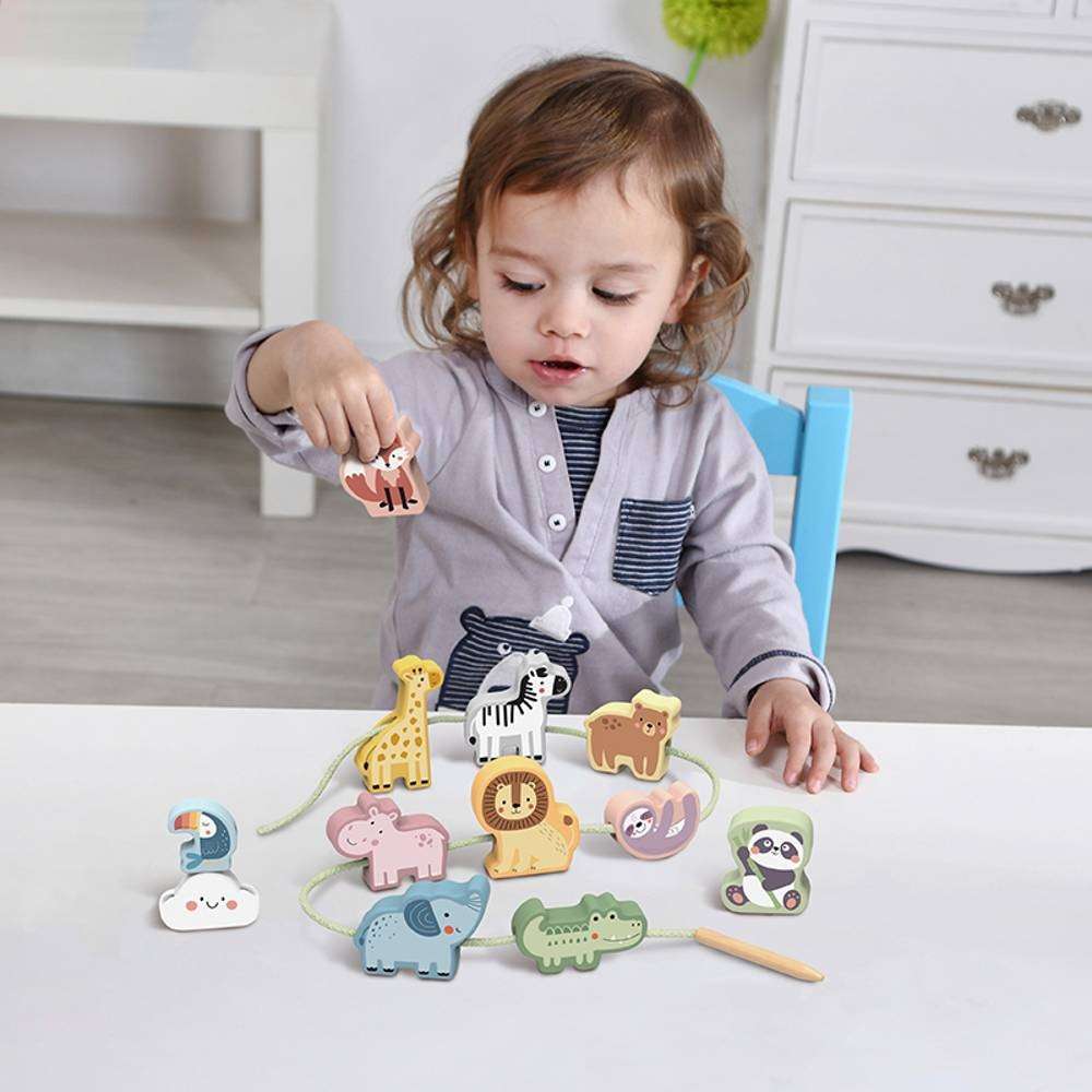 TookyToy - Fine Motor Lacing Animals Set