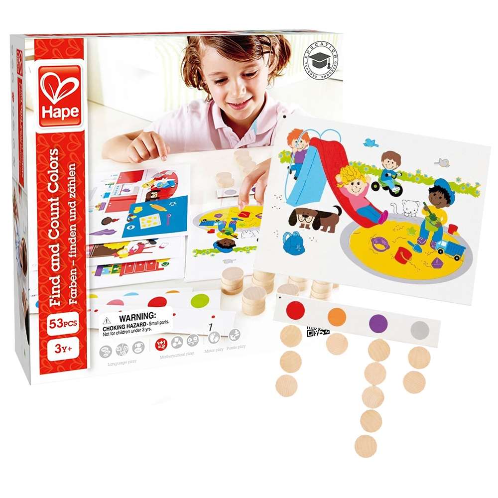 Hape - Home Education - Find and Count Colours - 53pcs -**