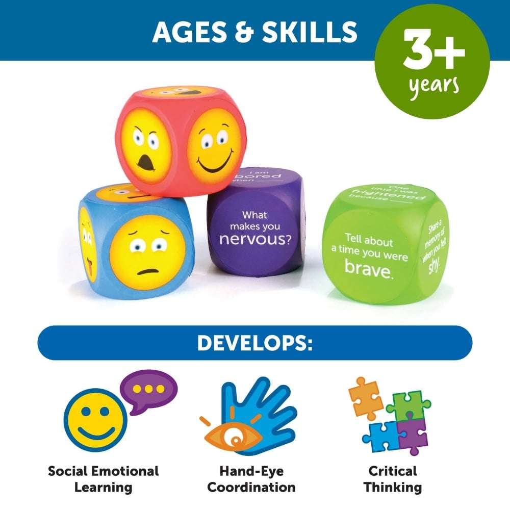 Learning Resources - Emoji Feelings Cubes: Emotions Game for Kids Ages 3+