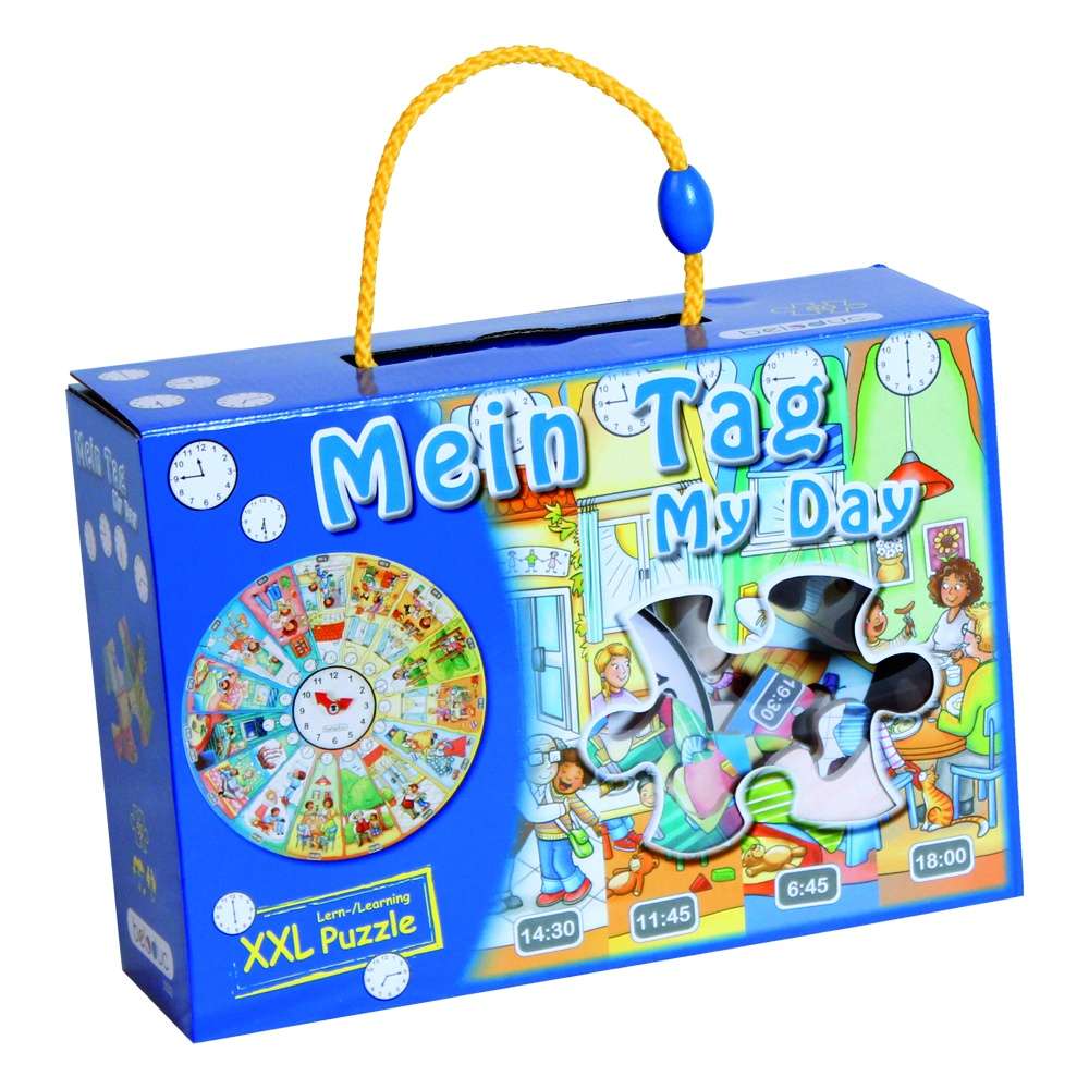 Beleduc - Wooden Learning Puzzle: My Daily Routines with Clock -**