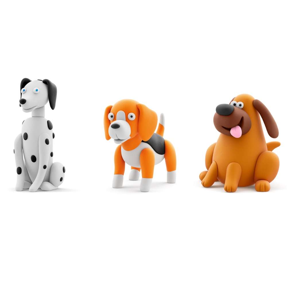 Hey Clay - Modelling Air-Dry Clay with Fun Interactive App - Labrador Nom Nom, Dalmatian Turbo, B...