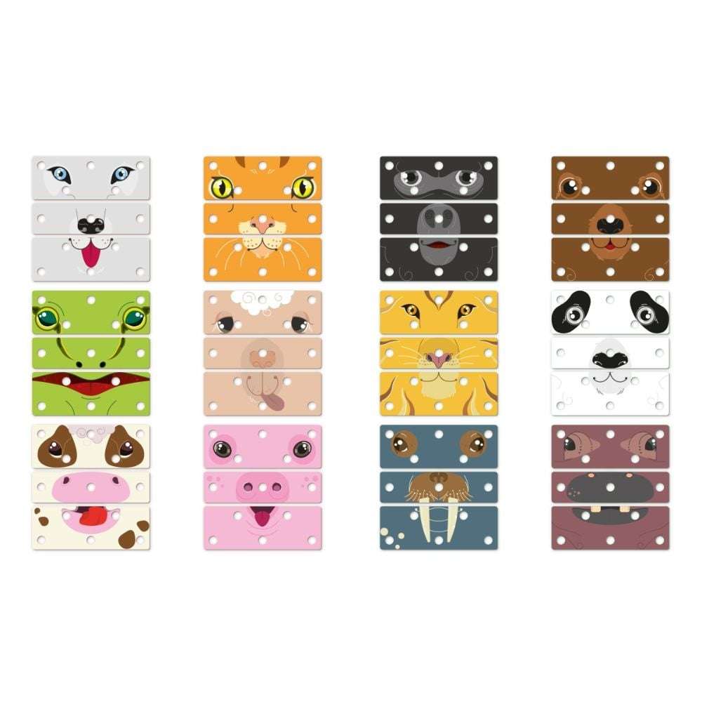 Quercetti - Guess the Animal Faces Puzzle - Memory & Recognition Game for Toddlers