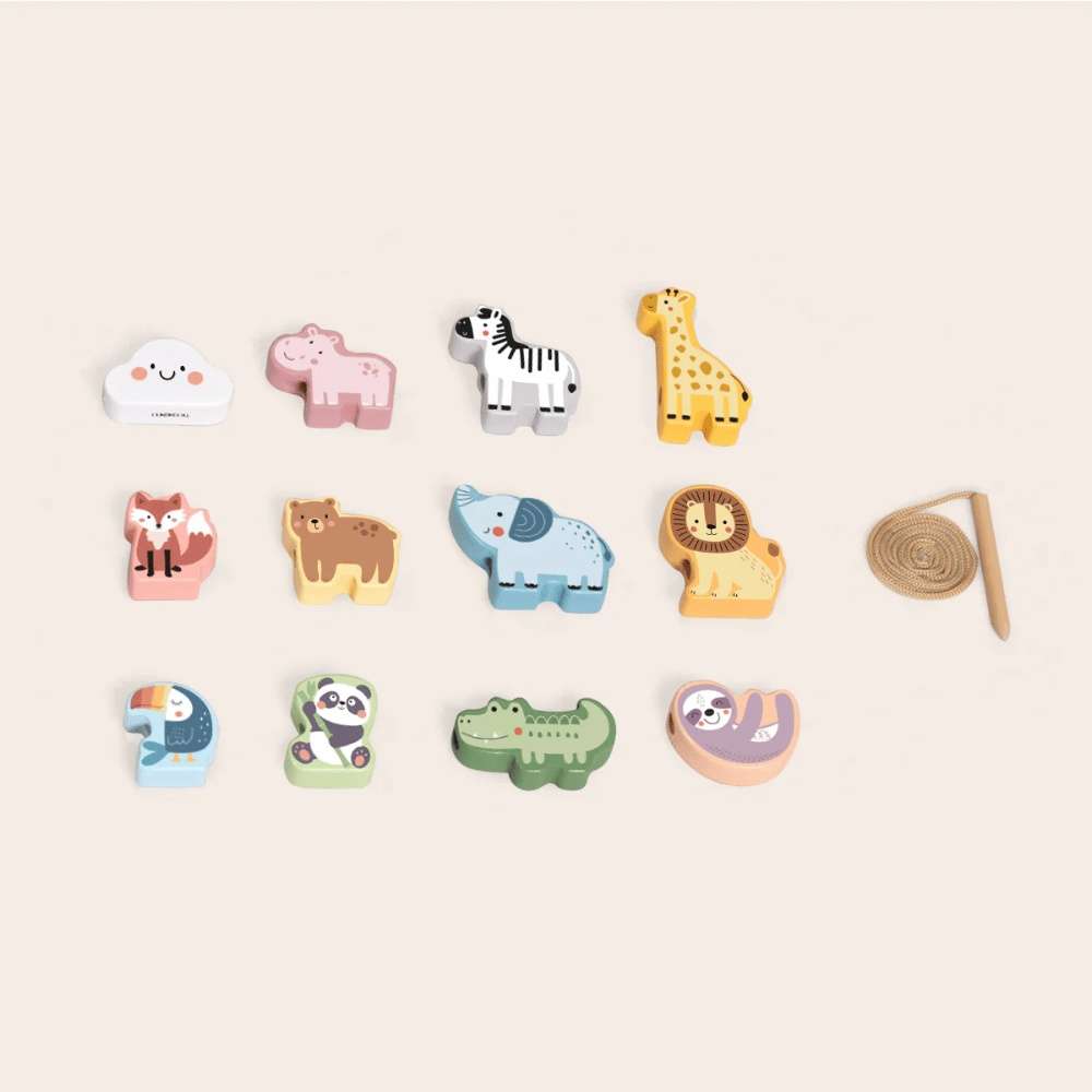 TookyToy - Fine Motor Lacing Animals Set