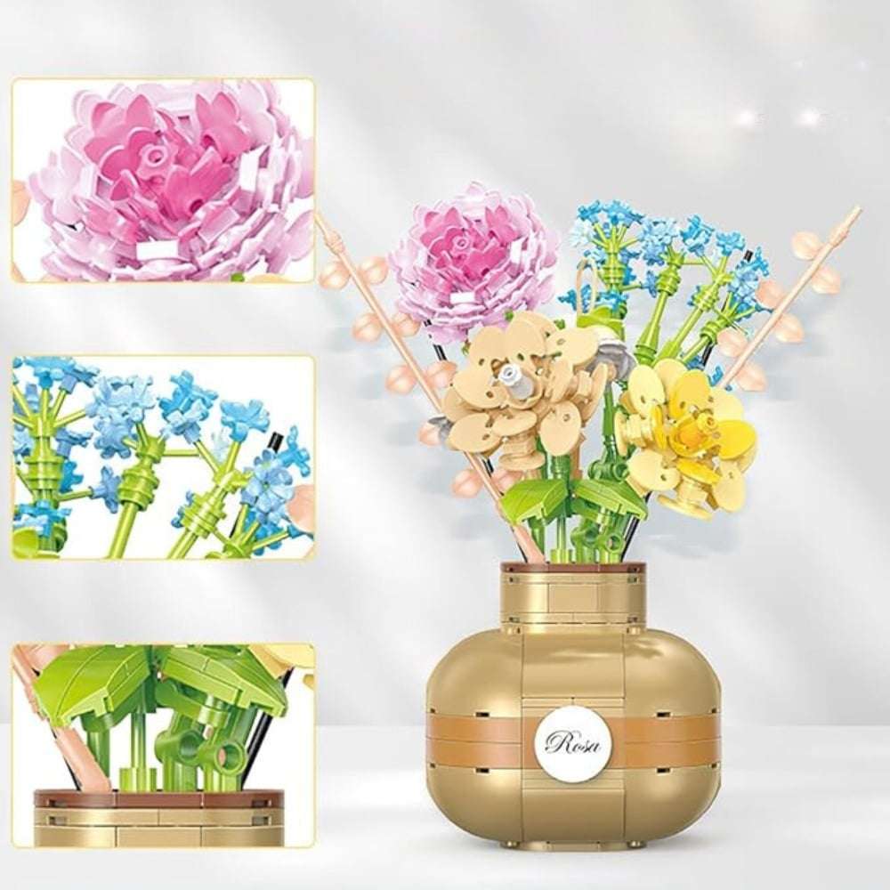 Cogo - Building Block Set - Flower Bouquet in Vase - 542 Pieces