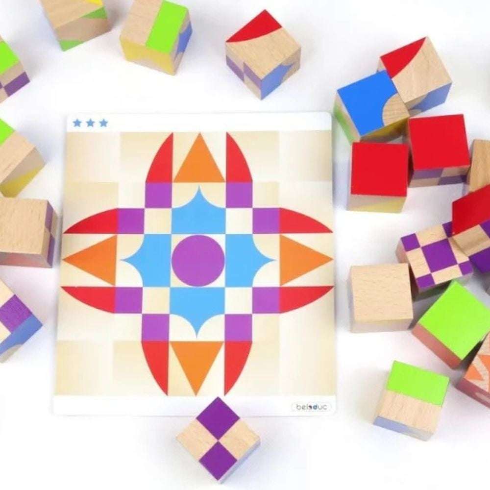 Beleduc - Moziblox Wooden Blocks - Patterning Game - 30pcs -**