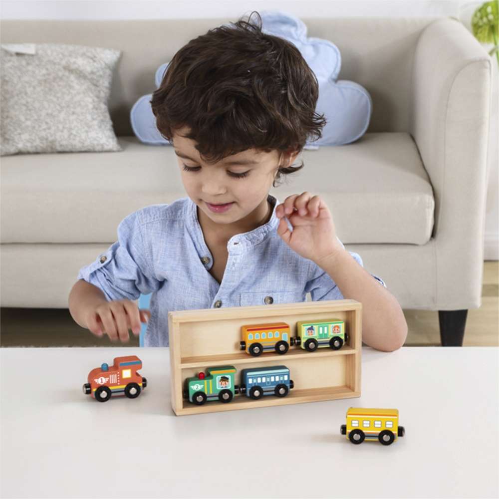 hi Pando - Magnetic Train Set With Storage Box - 7pcs