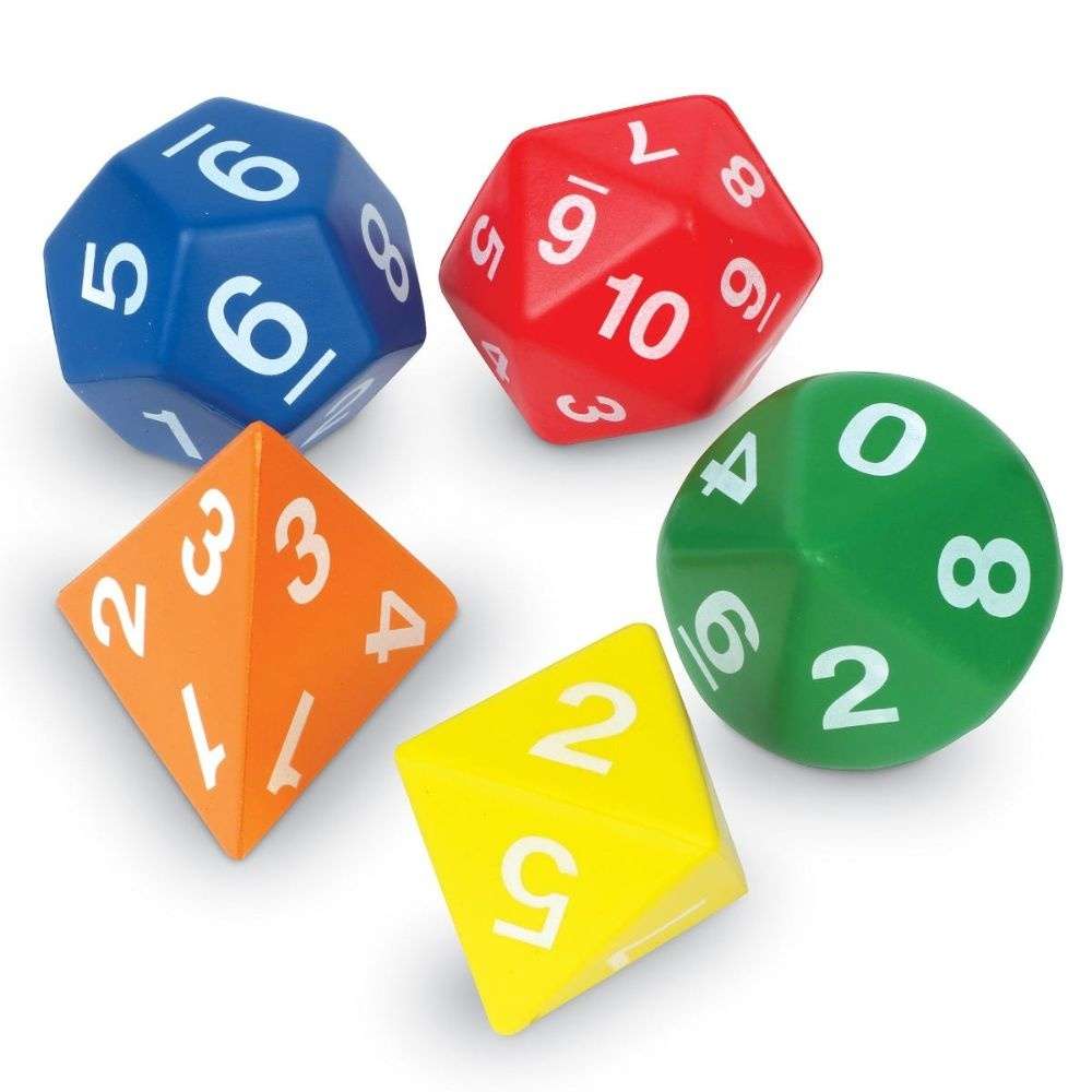 Learning Resources - Jumbo Foam Polyhedral Dice for Kids Ages 6+