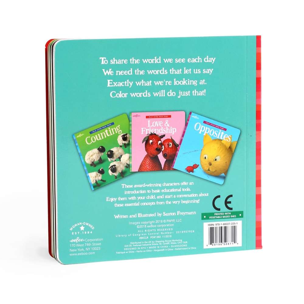 eeBoo - Play With Your Food Board Book - Colours - Early Learning Picture Book