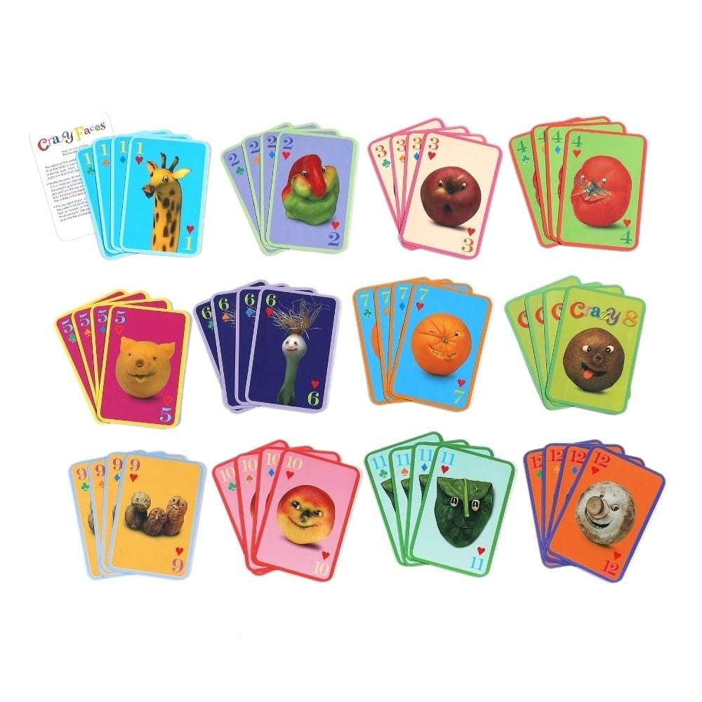 eeBoo - Crazy Faces Playing Cards -**