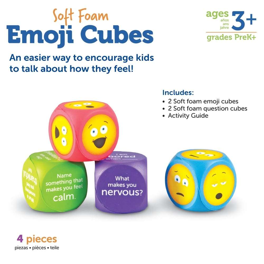 Learning Resources - Emoji Feelings Cubes: Emotions Game for Kids Ages 3+