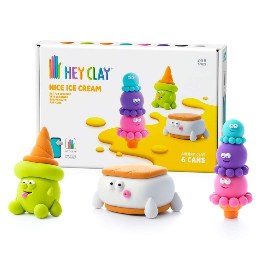 Hey Clay - Modelling Air-Dry Clay with Fun Interactive App - Flip Cone, Yeti Sandwich, Scoopanaut...