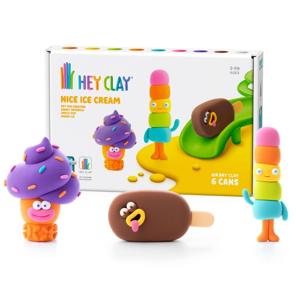 Hey Clay - Modelling Air-Dry Clay with Fun Interactive App - Windy Sprinkle, Warm Ice, Choco Pop,...