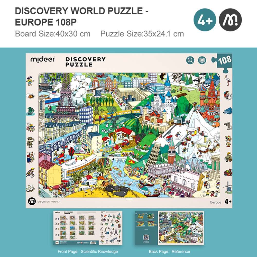 Mideer - Big World Small World Paris-Themed Discovery Puzzle: 108 Pieces