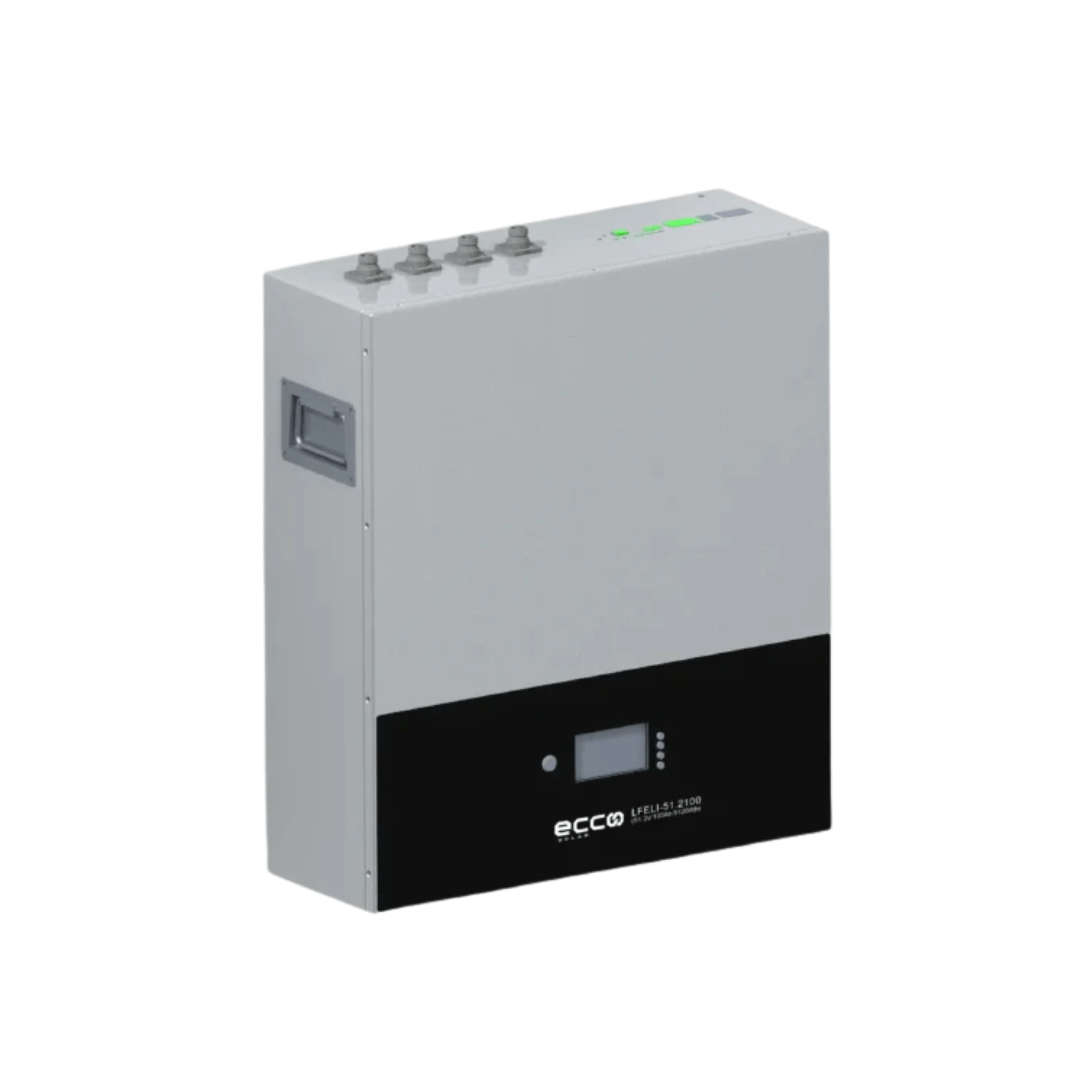 ECCO Wall-Mount Lithium Battery 5.12kWh, 51.2V with Safety Features