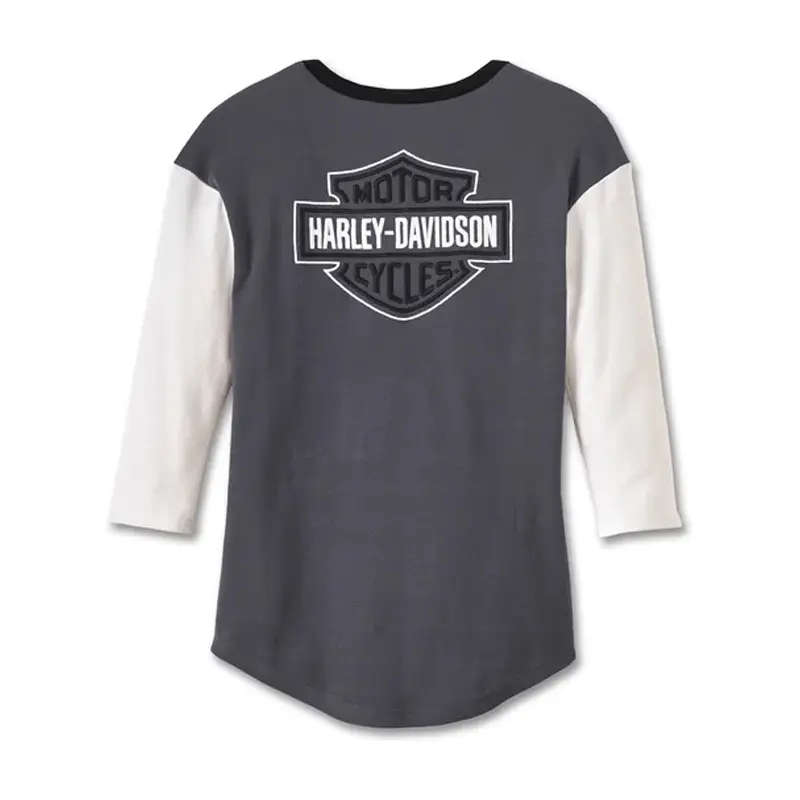 Women's Pride Contrast Henley - Colorblocked - Blackened Pearl - XL XL