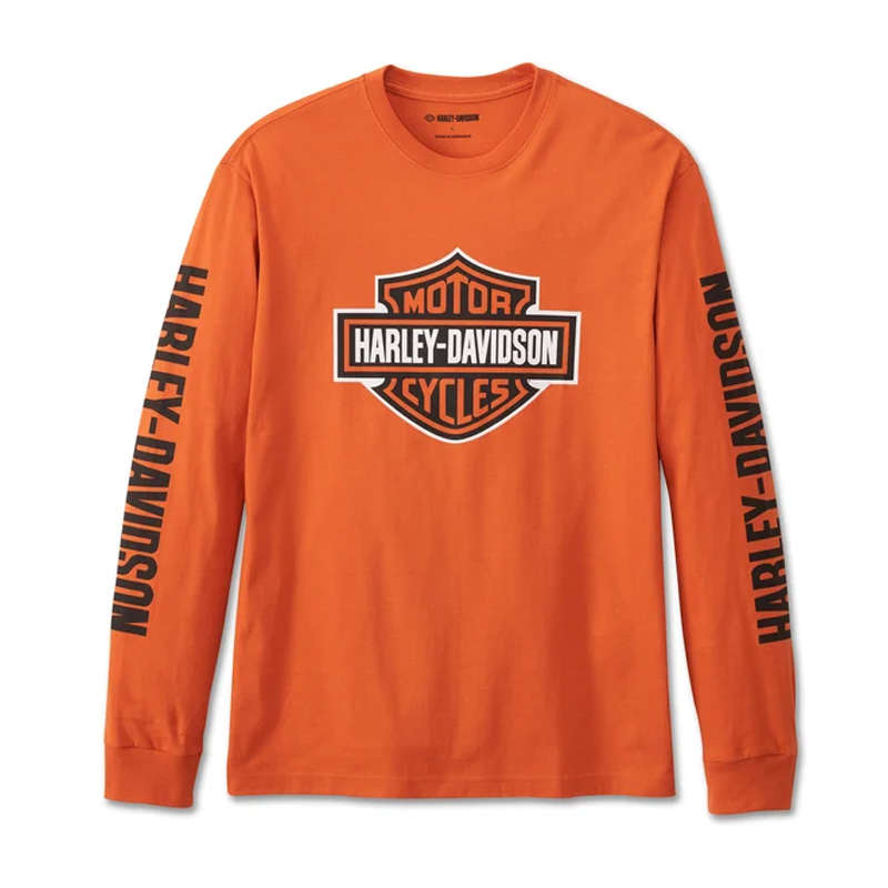 Men's Bar &amp; Shield Long Sleeve Tee - Vintage Orange - XL