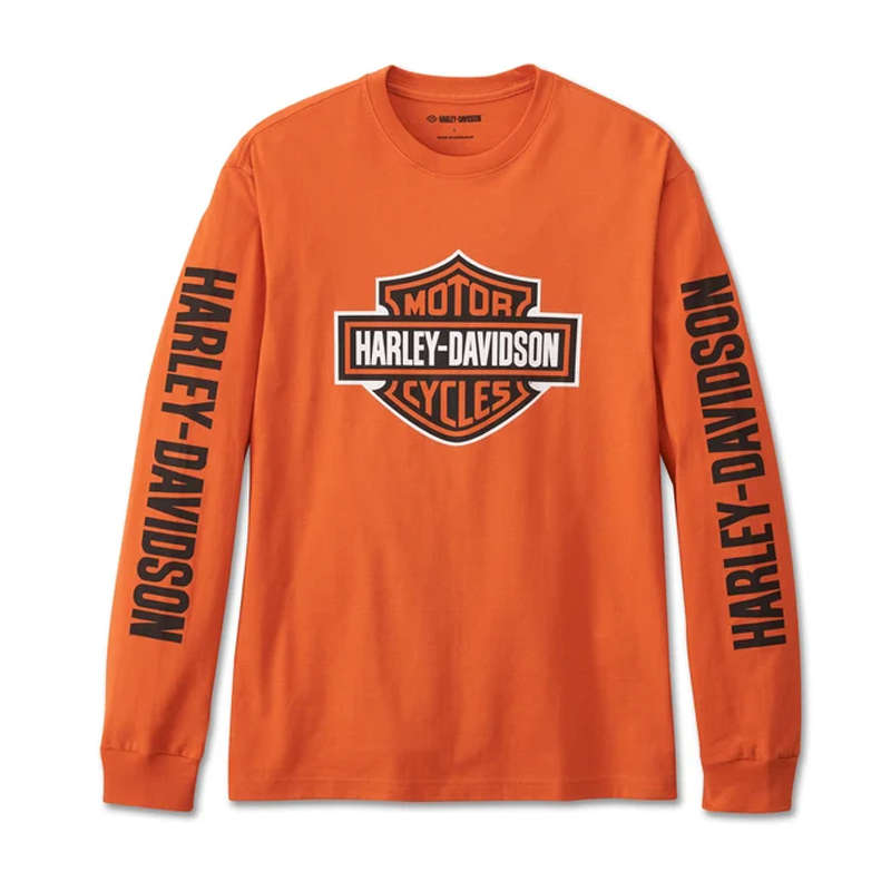 Men's Bar &amp; Shield Long Sleeve Tee - Vintage Orange - XL