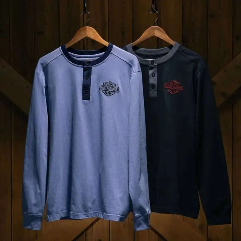 Men's Hometown Henley - Black - 4XL