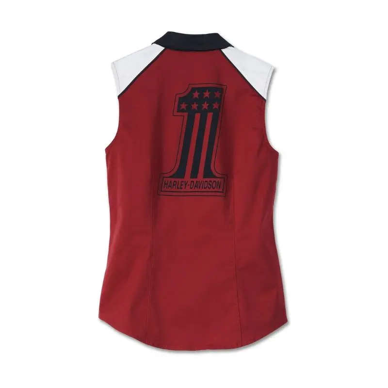 Women's Liberty Sleeveless Zip Front Shirt - Colorblocked - Winery - 2XL 2XL