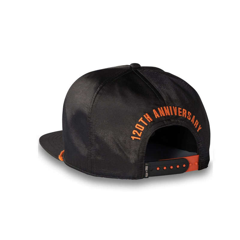 120th Anniversary Men's Racing Flag Eagle Snapback Hat, Black