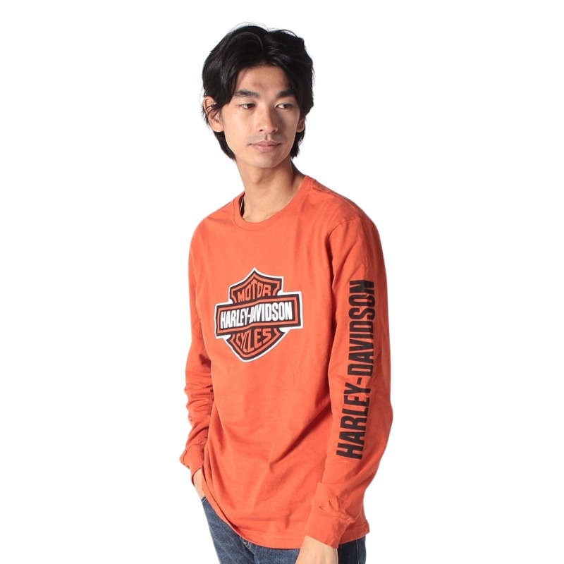 Men's Bar &amp; Shield Long Sleeve Tee - Vintage Orange - XL