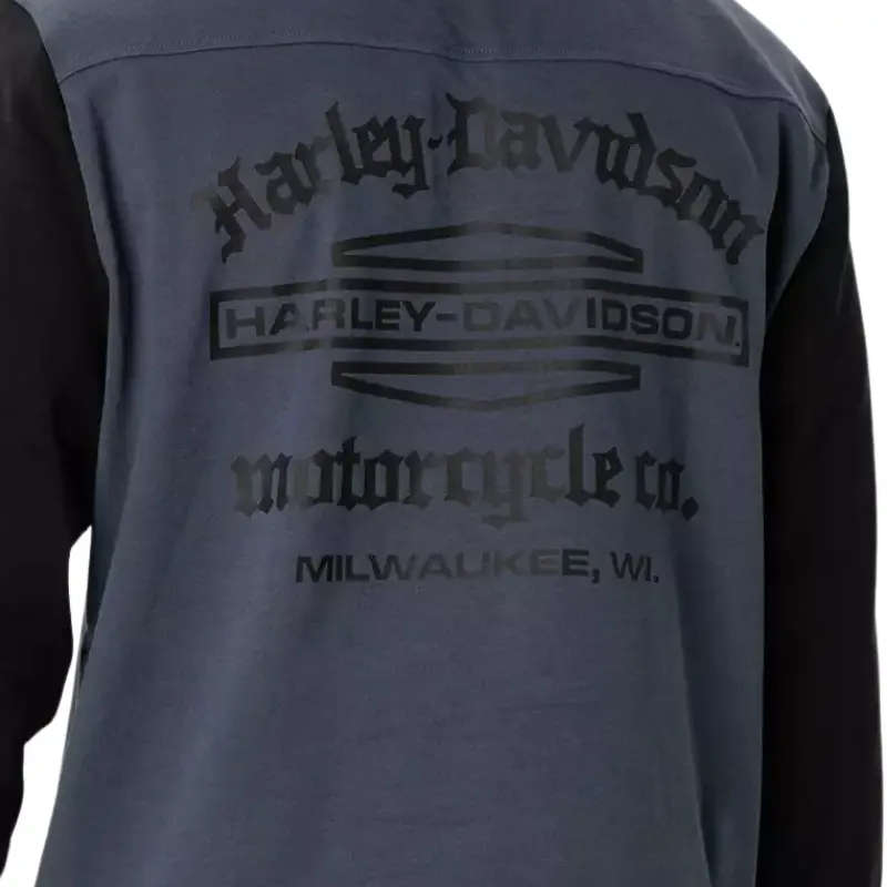 Men's Old English Stacked Bar & Shield Henley - L