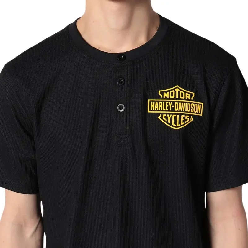 Men's Bar & Shield Racing Short Sleeve Henley - S